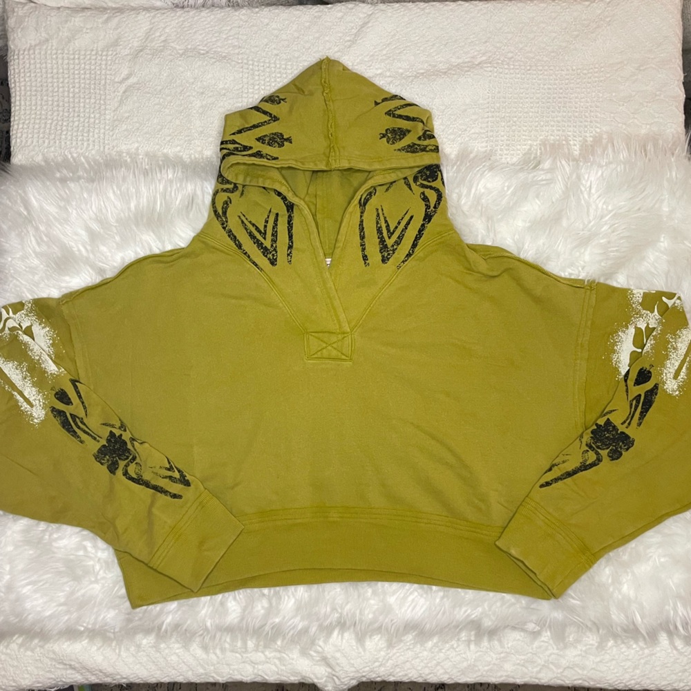 NWOT FP We The Free Love Again Hoodie in Avocado Oil - Picture 2 of 4